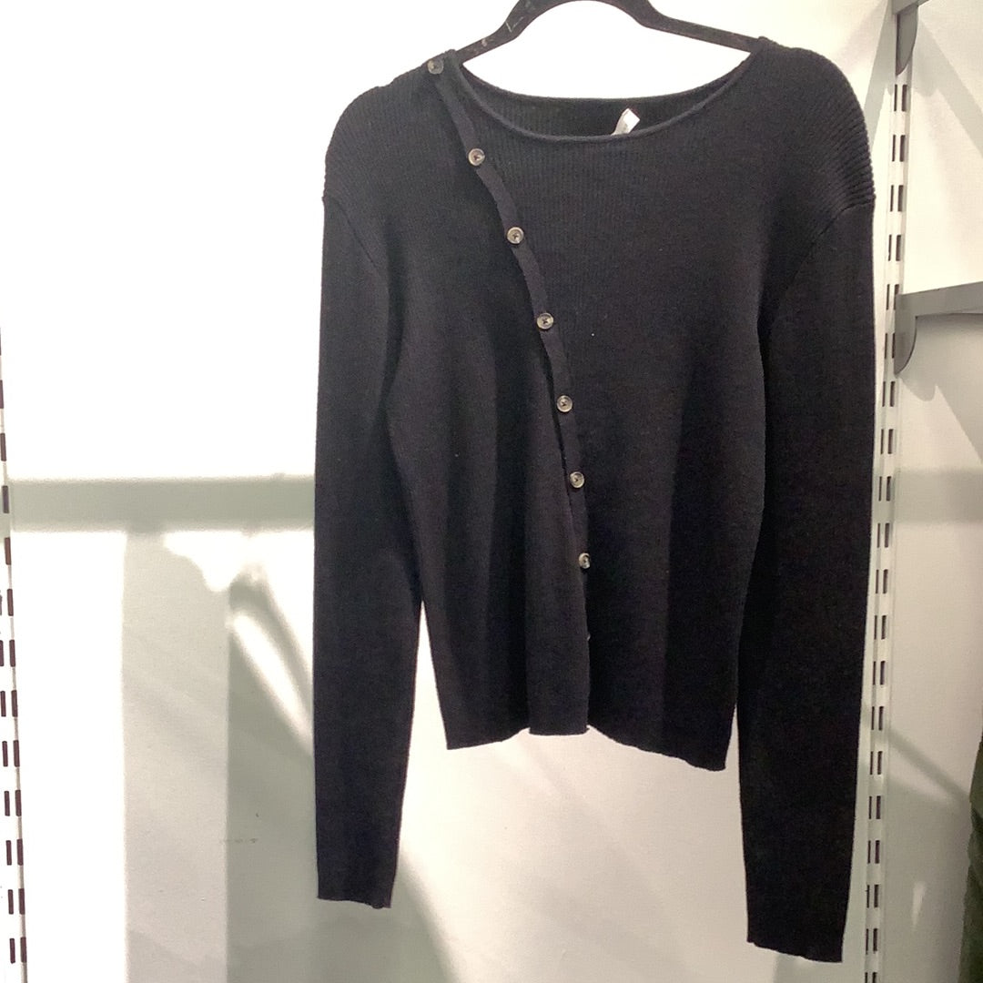 Black Buttoned Sweater