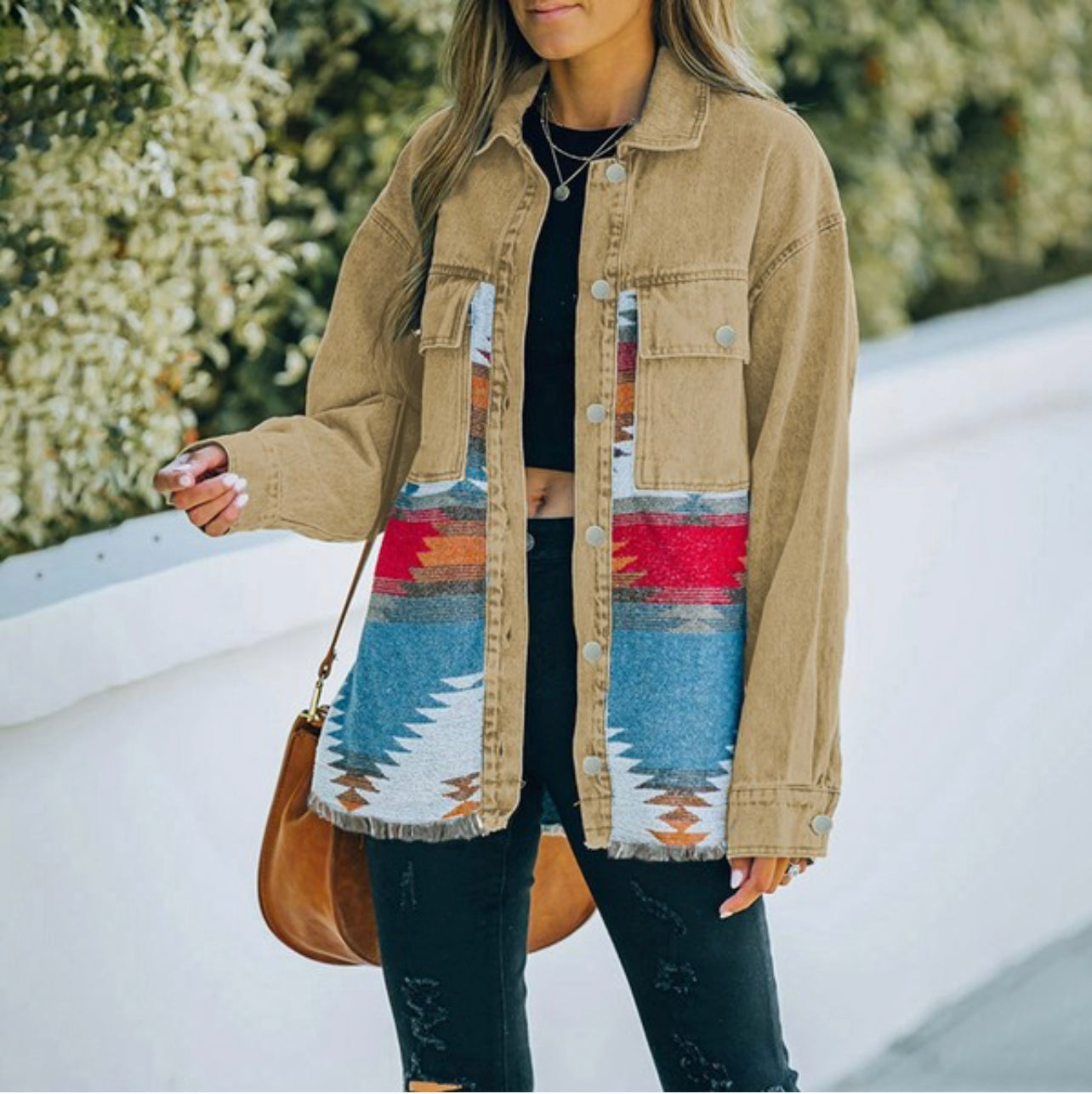 Women’s Aztec Beige Denim Jacket