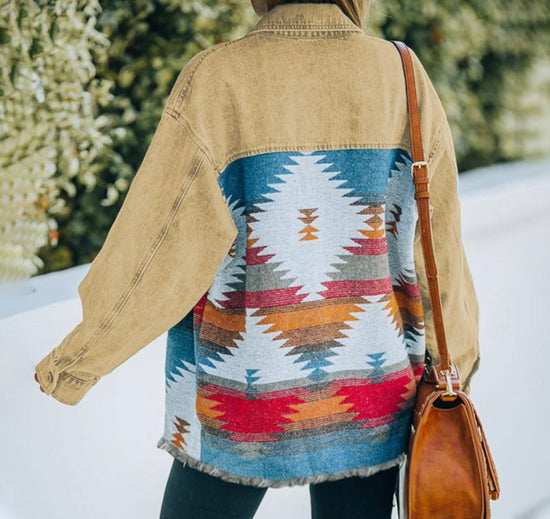 Women’s Aztec Beige Denim Jacket