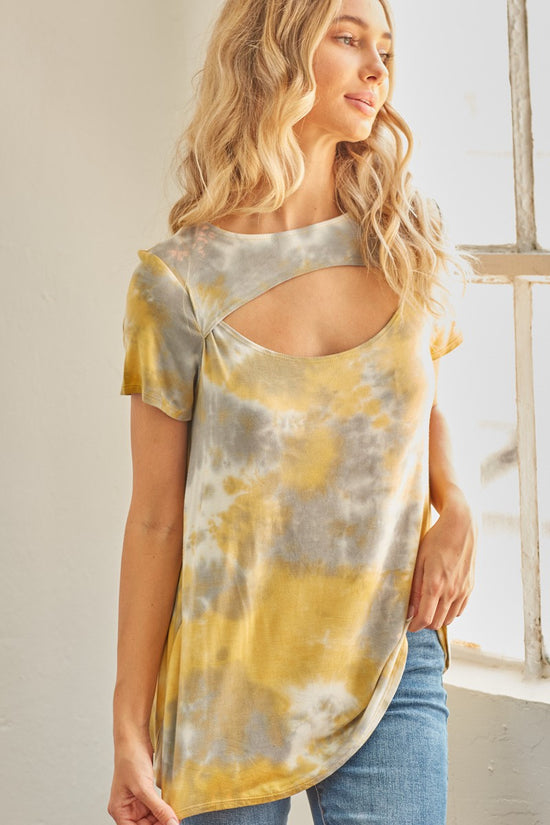 Assorted Color Tie-Dye Cut Out Tops