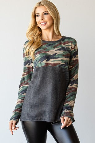 Camo Block Long Sleeve Shirt