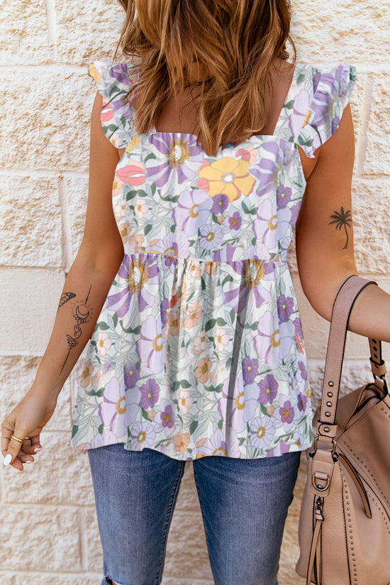 Floral Square Neck Babydoll Top- ONLINE ONLY- 2-7 DAY SHIPPING