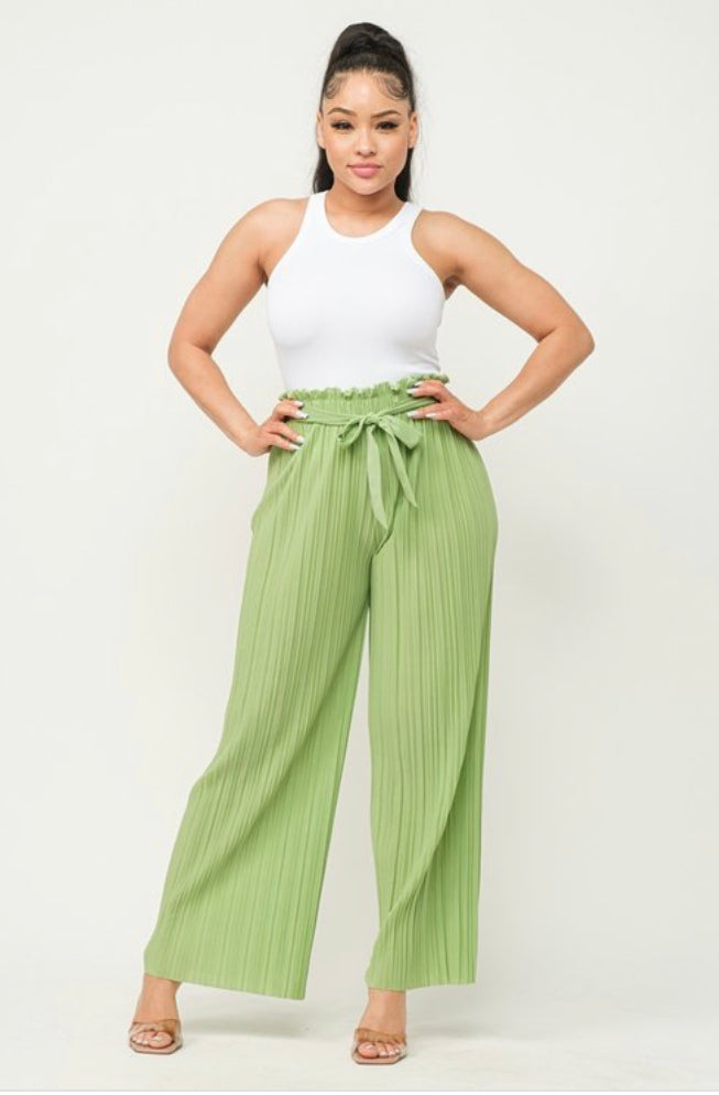 PLEATED WIDE LEG PANTS - In store