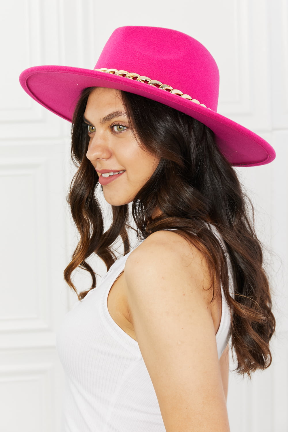 Fame Keep Your Promise Fedora Hat in Pink- ONLINE ONLY 2-10 DAY SHIPPING