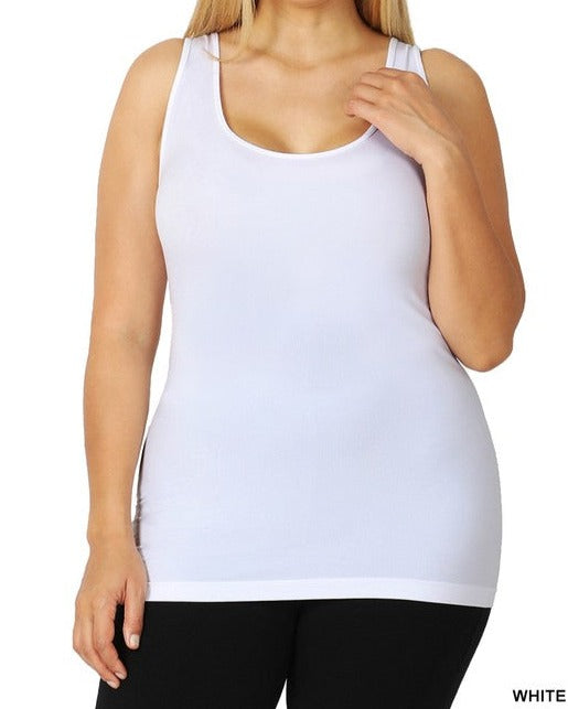 PLUS SCOOP NECK SEAMLESS TANK TOP