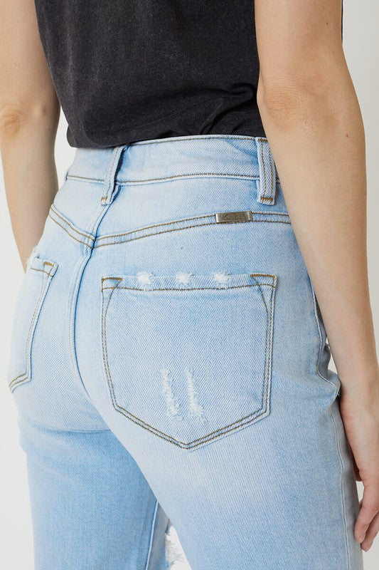 KanCan High Rise Distressed Mom Jeans