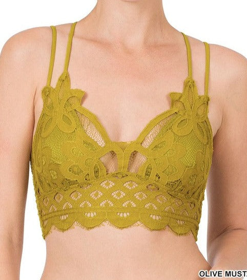 CROCHET LACE BRALETTE WITH BRA PADS- In Store