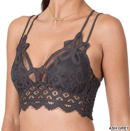 CROCHET LACE BRALETTE WITH BRA PADS- In Store