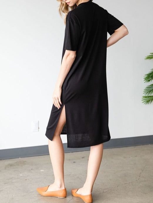 FRENCH TERRY MIDI DRESS