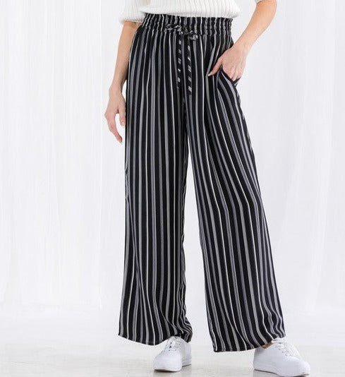 PLUS SIZE THIRA STRIPE WIDE LEG PANTS