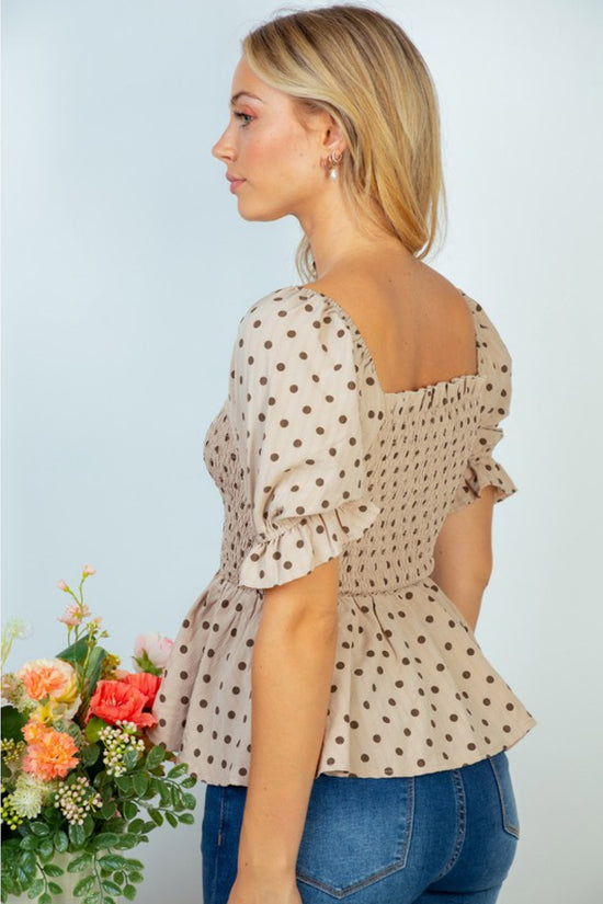 White Birch Spot On Full Size Polka Dot Top- ONLINE ONLY 2-10 day Shipping