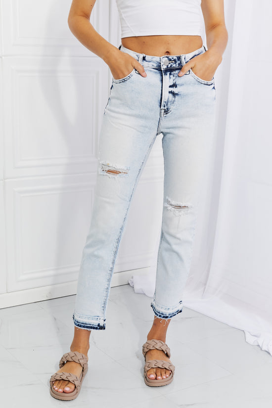 RISEN Full Size Camille Acid Wash Crop Straight Jeans - ONLINE ONLY 2-10 DAY SHIPPING