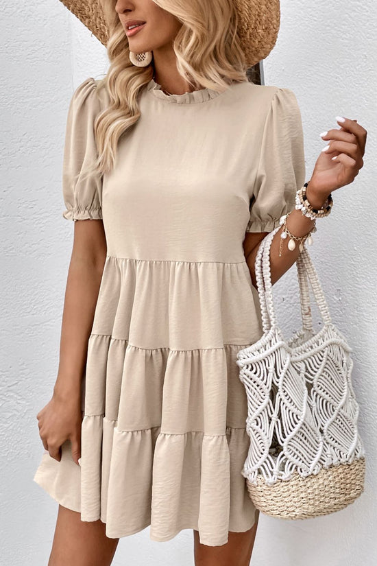 Puff Sleeve Tie Back Tiered Dress- ONLINE ONLY 2-10 DAY SHIPPING