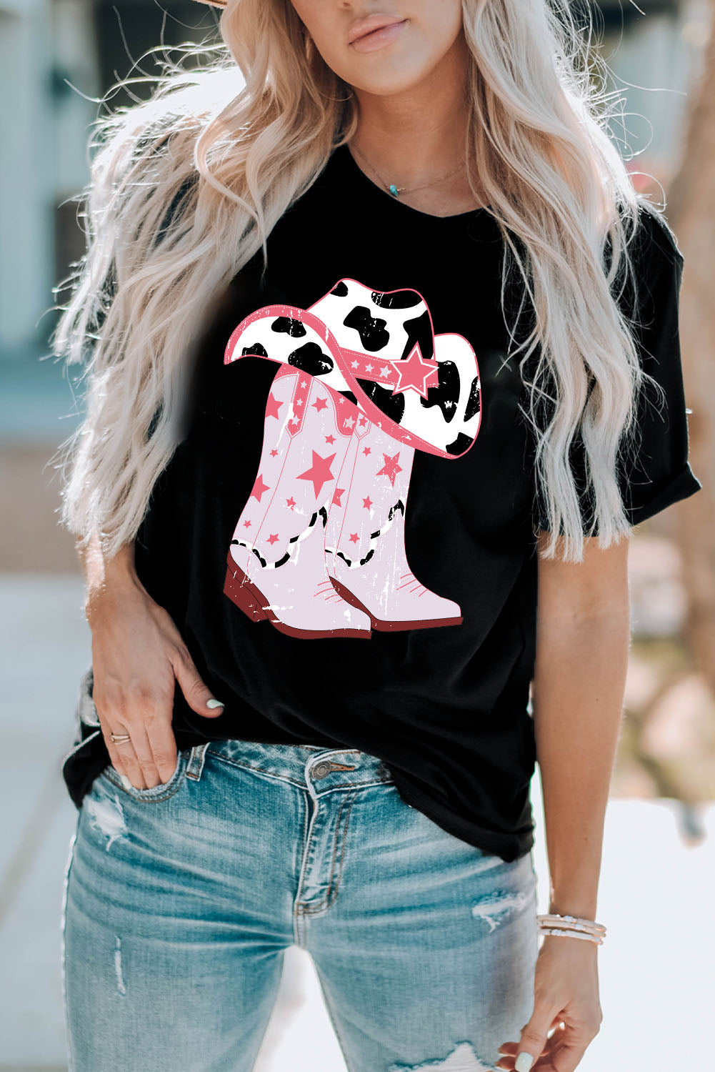 Cowboy Hat and Boots Graphic Tee- ONLINE ONLY 2-10 DAY SHIPPING