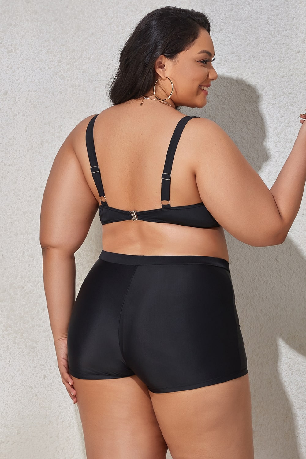 Plus Size Drawstring Detail Two-Piece Swimsuit- ONLINE ONLY 2-10 day Shipping