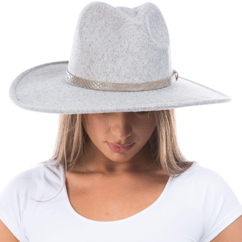 Blended Felt Wide Brim Panama Hat