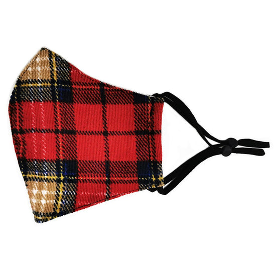 Adjustable Corduroy Plaid Filter Insert Mask