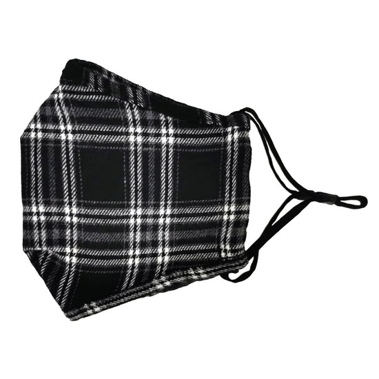 Adjustable Plaid Print Filtered Face Mask