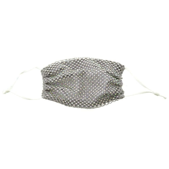 Rhinestone Adorned Mesh Face Mask