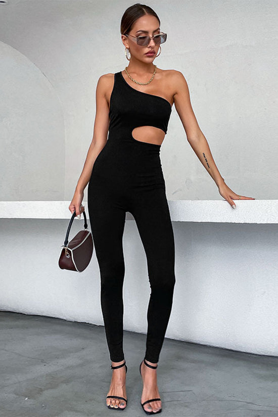One-Shoulder Cutout Jumpsuit - ONLINE ONLY 2-10 day Shipping