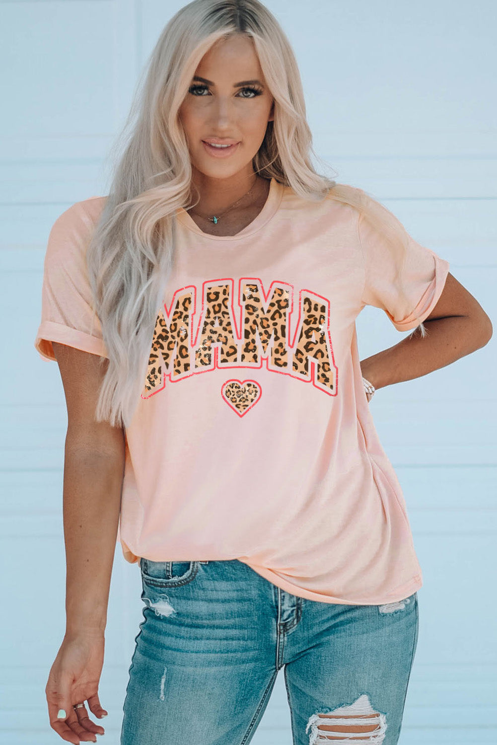 MAMA Heart Graphic Round Neck Tee- ONLINE ONLY- 2-7 DAY SHIPPING