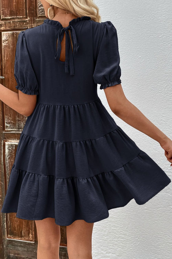 Puff Sleeve Tie Back Tiered Dress- ONLINE ONLY 2-10 DAY SHIPPING