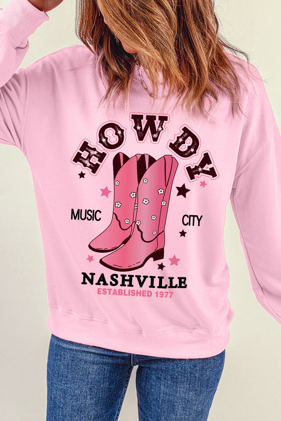 Cowboy Boots Graphic Dropped Shoulder Sweatshirt- ONLINE ONLY 2-10 DAY SHIPPING