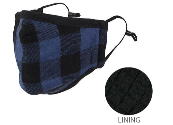 Blue plaid Mask