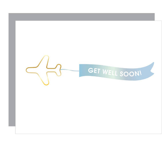 Get Well Soon Paper Clip Letterpress Card